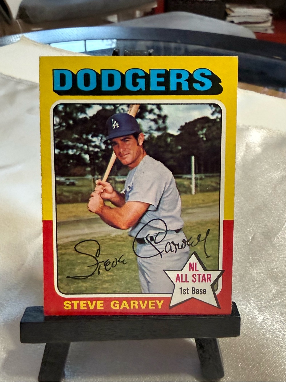 Steve Garvey, #140, Topps, 1975, Perfectly Centered - Mint